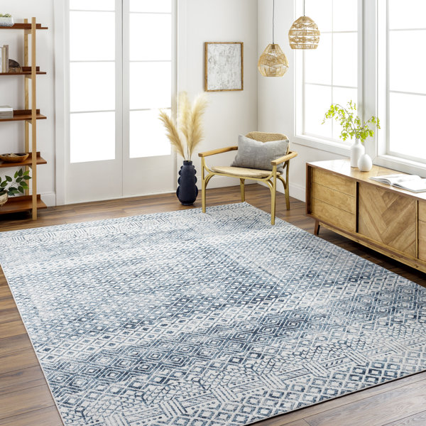 The Twillery Co.® Swampscott Geometric Blue/Gray Area Rug & Reviews